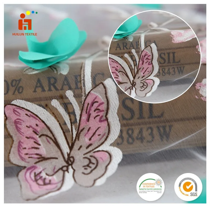 Factory direct sale Huilun textile 100% polyester 3d flower hand embroidery lace georgette digital printed fabric