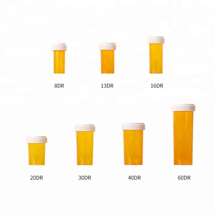 13dr Plastic PP  Medical Vials reversible Amber Medicine Bottle