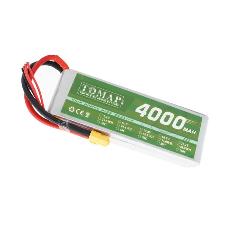 Высокая скорость C 2 S 3 S 4S 5S 6 S 4000 мАч Lipo гонки Fpv системы Радиоуправляемый Дрон батарея для радиоуправляемые игрушки