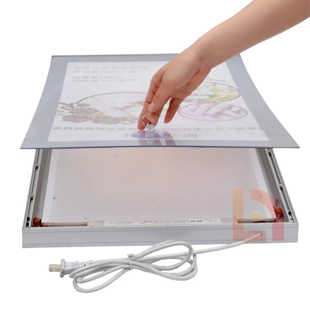 
Mall Store Restaurant Aluminum Picture Poster Frame Advertising Acrylic Led Magnetic Light Box 