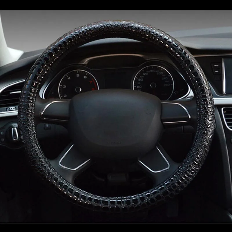 Best Selling Crocodile Skin Steering Wheel Cover Case Leather Universal Size For Car Auto
