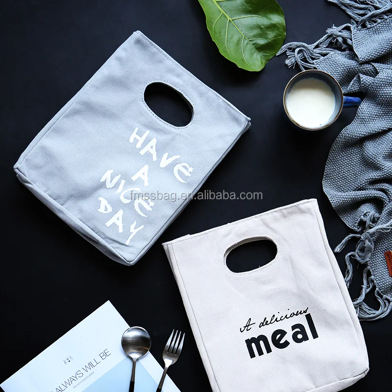 Высококачественная хлопчатобумажная Холщовая Сумка для ланча с принтом на заказ, сумка bento