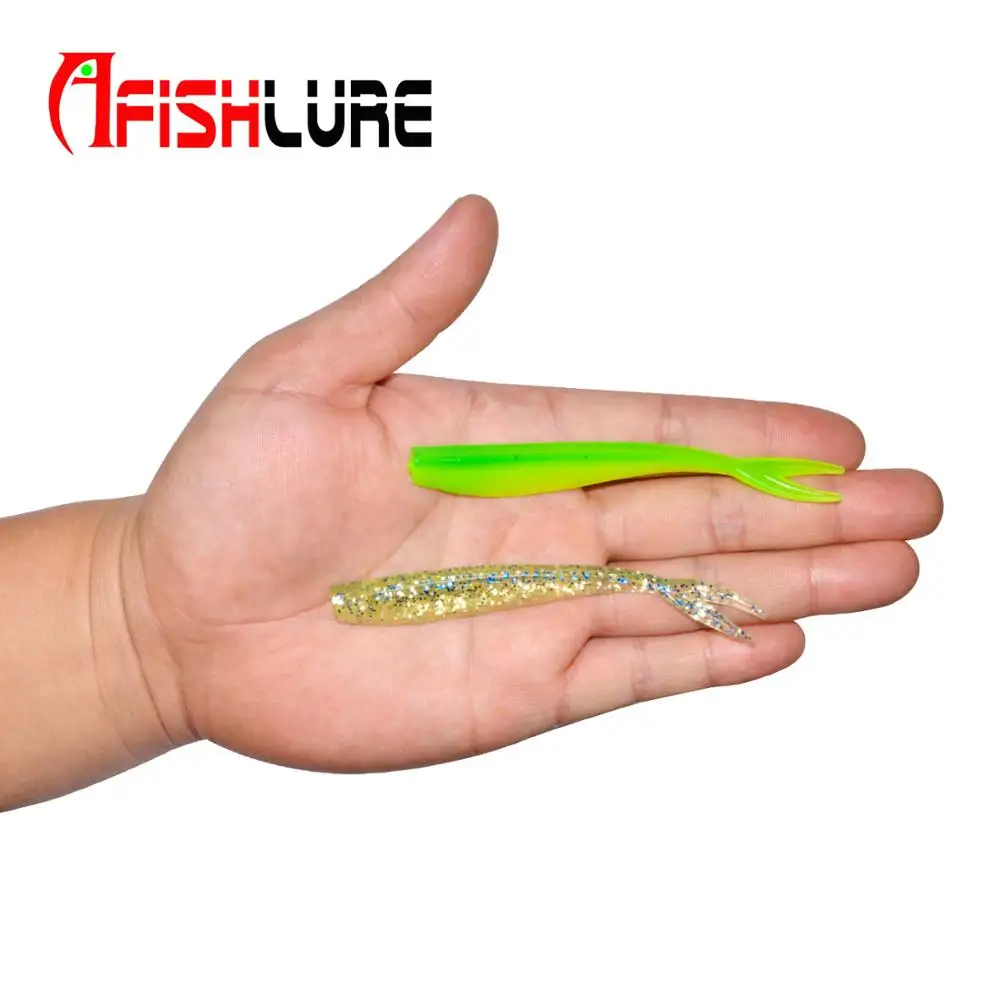 Soft lure Worm 10cm 3.4g Fishing Lure artificial forked tail Bass Fishing Bait Carp Fishing bait