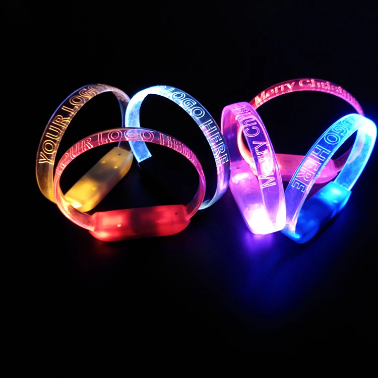 
halloween LED Bracelet Custom Logo Glowing Led Control Music Party Sound Light With Wristband 