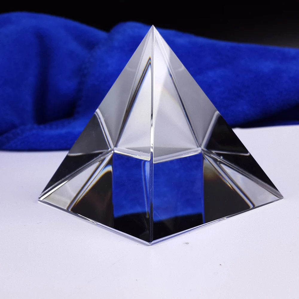 2.3inch Healing Stone Crystal Blank Pyramid Clear Carved Obsidian Pyramid