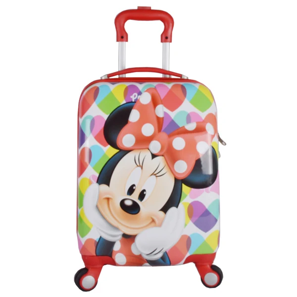high quality customized fashionable ABS+PC cartoon characters luggage for girls