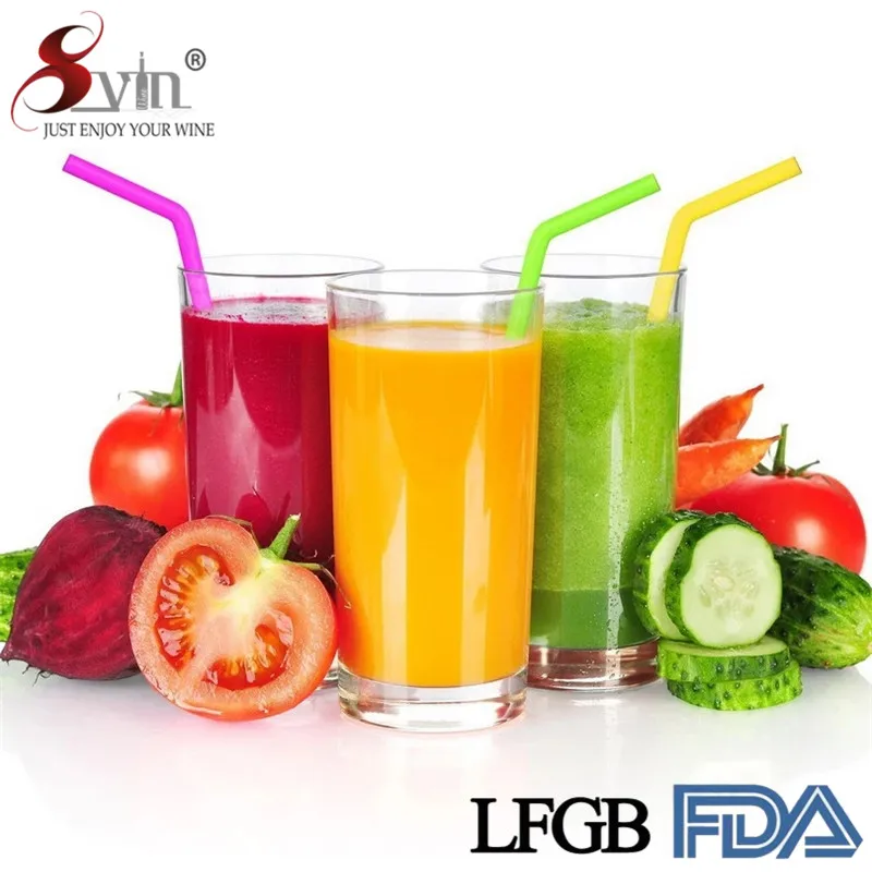 
Svin Wholesale Silicone Straws Bent Straight Drinking Straw with Brush 