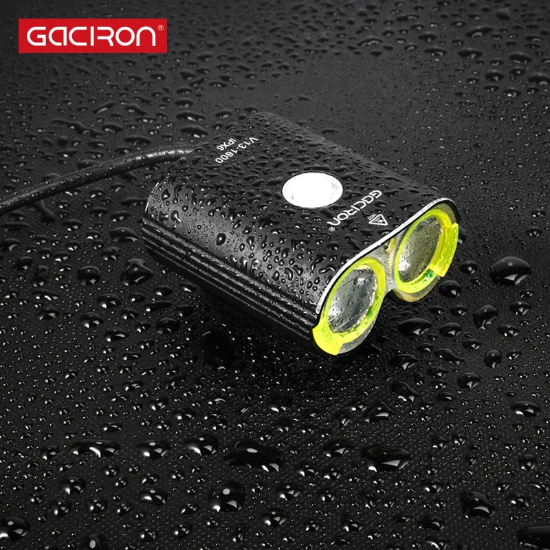 Gaciron Newest Split Type V13 1600Lumen Mountain Bike Light 2 Leds External Battery Rechargeable Bicycle Light For Race