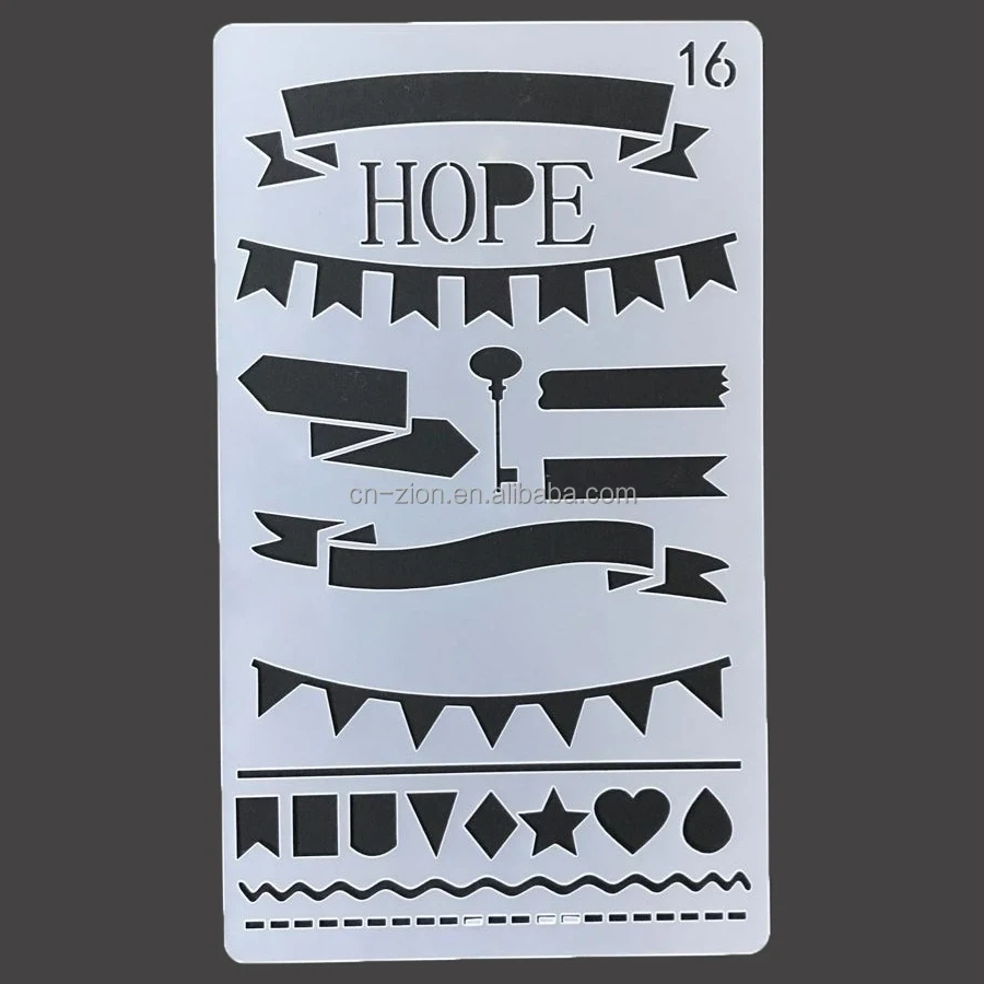 Новый стиль, индивидуальный пластиковый трафарет для творчества, 24 упаковки, 4x7 дюймов, шаблон для рисования, трафарет для рисования, пользовательские трафареты, журнализация