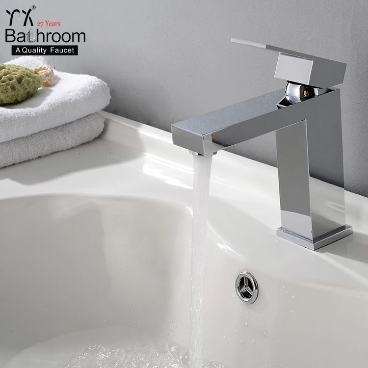 
Basin sink faucet with filter cartridge Square column copper chrome single hole single handle Lifting basin faucet 