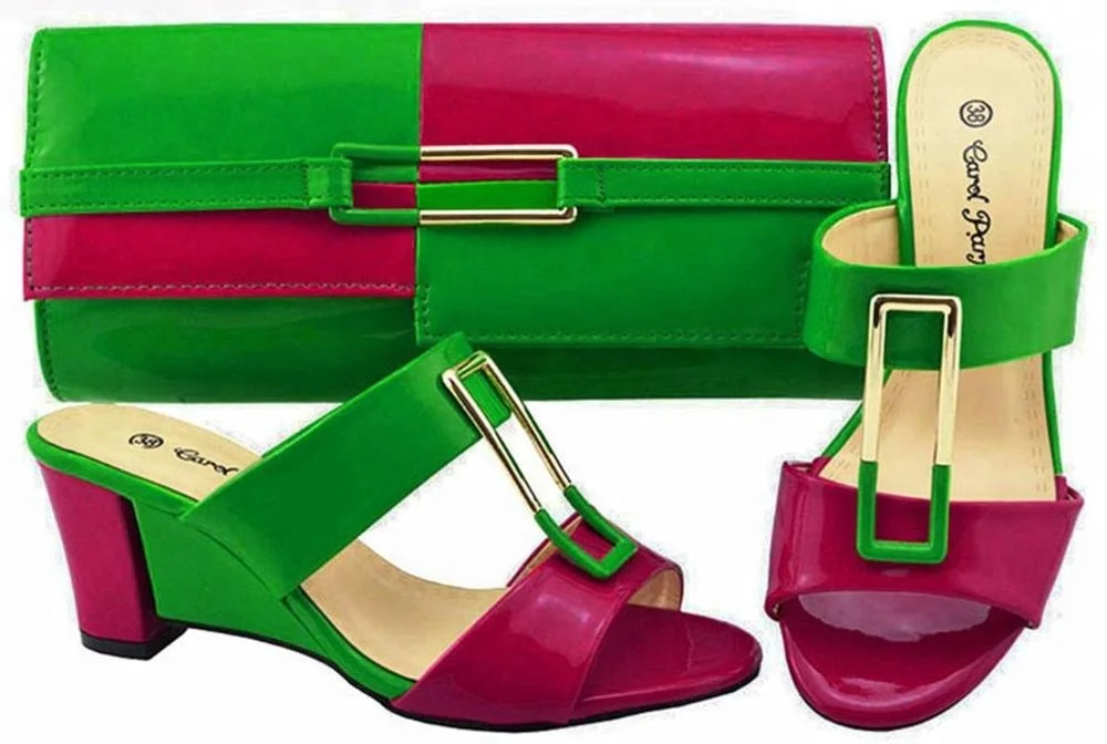 AB8537 Wholesale African women hand bags and bag set to match ,quality african shoes bag set peach color for wedding