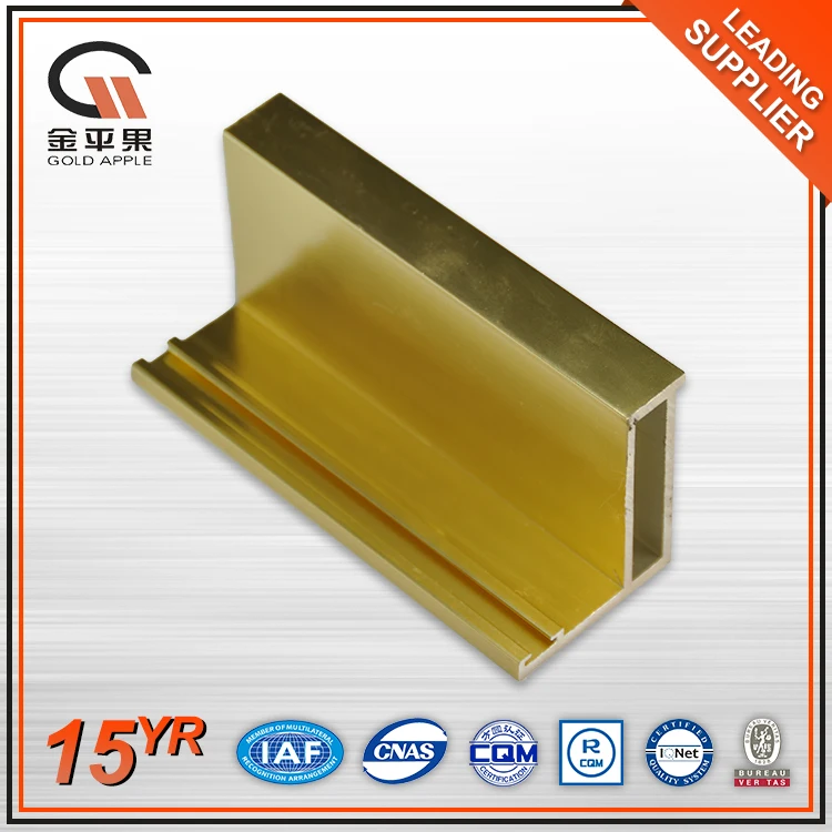 
House eletrophoresis golden extrusion windows aluminum profile 