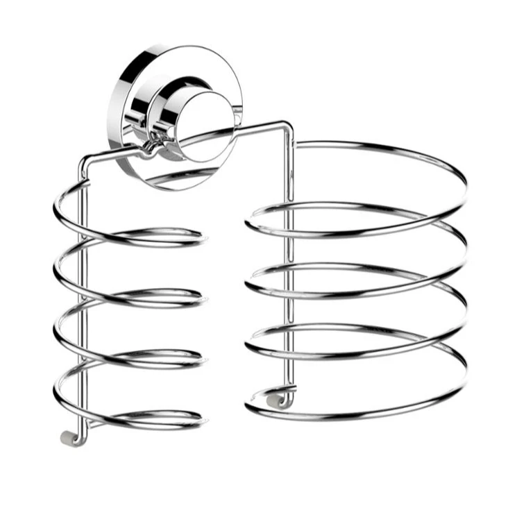 
Hair Dryer Straightener Holder with Hooks, Suction Cups or Screws, Stainless Steel 
