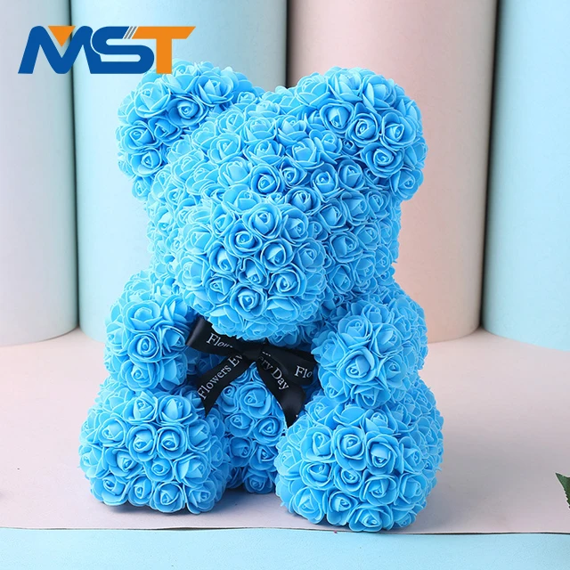 
Factory price novelty forever love cute pe rose flower foam bear For Birthday Gifts 