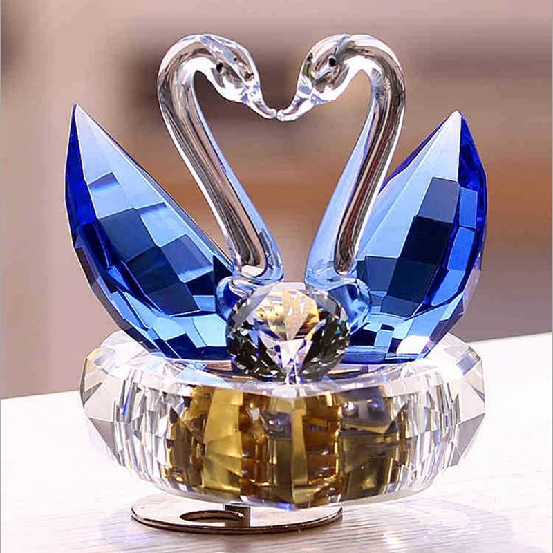 Crystal Sparking Swan Music Box for Wedding Decoration
