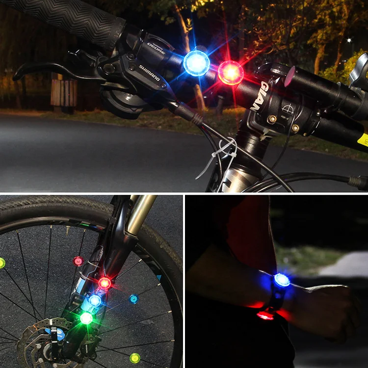 Waterproof bike rear light IPX6 CR2032 bicycle taillights led mountain bike riding mini warning led tail light