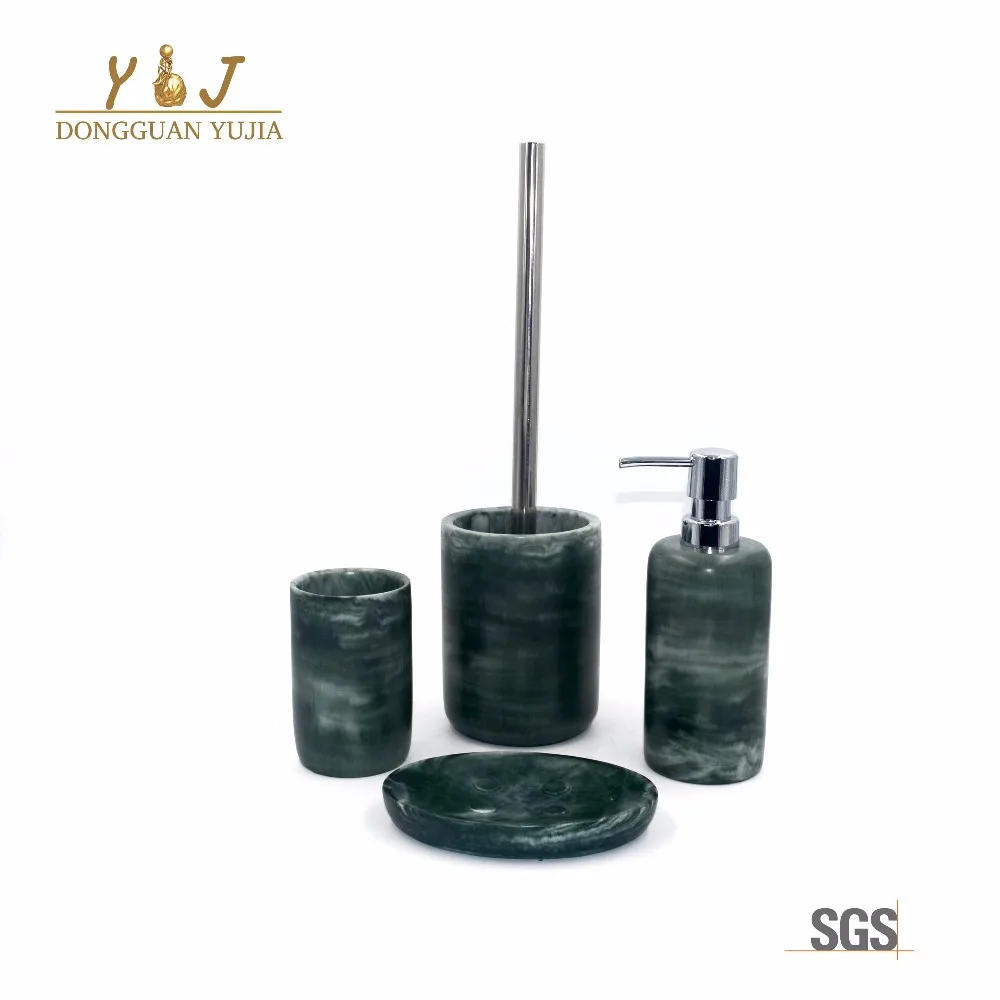 
White Cylindrical Marble Resin Accessories Bathroom Set Home Accessories 