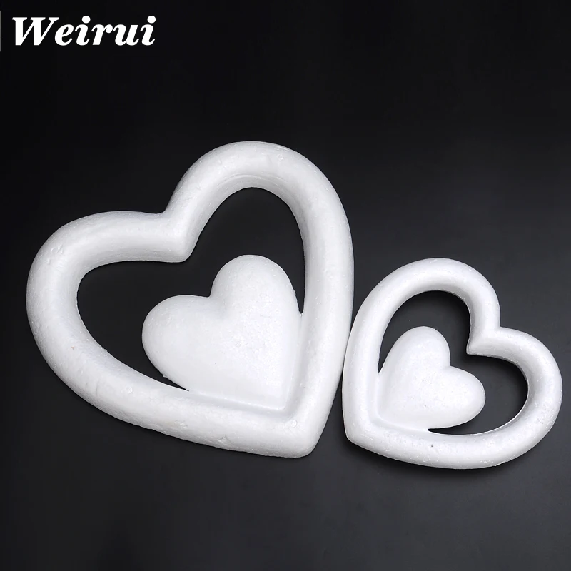 Large Size Poly Dragon Foam Heart Solid Hollow Love Wedding Decoration Mother Heart 45-80cm