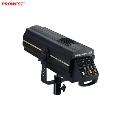 small and easy carry 80 meters 15R 350W LED FOLLOW SPOT LIGHT LED FOR stage and mini theater WITH CASE and stand