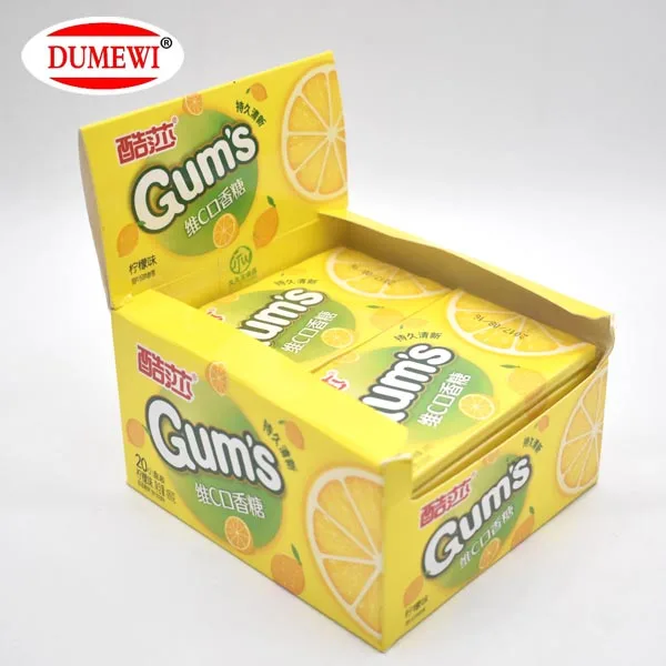Gum Factory VC Yellow Lemon Fruit Bubble Chewing Gum
