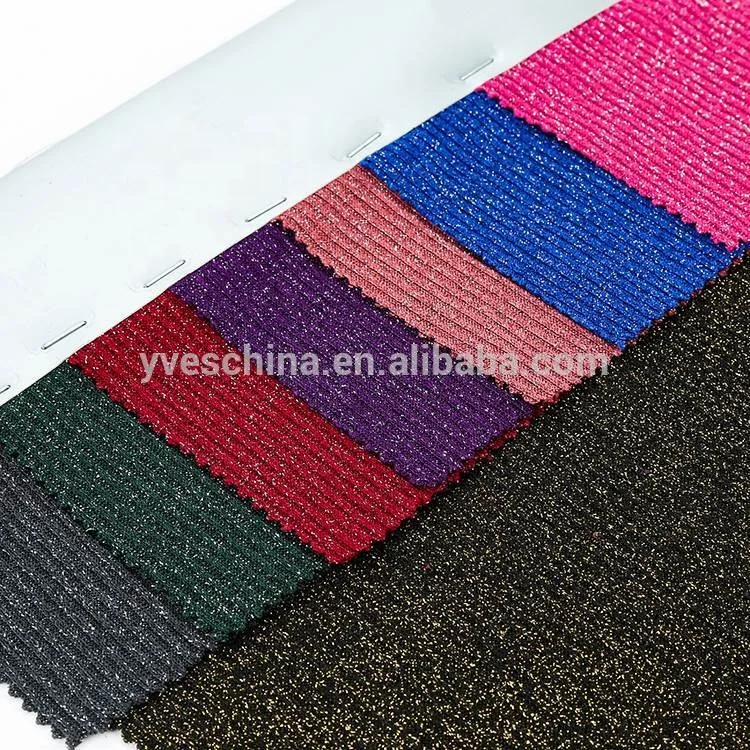 
2022 New Professional Textile Polyester Spandex Metallic Jersey 2*2 rib Knit Fabric for Garment  (60741272859)