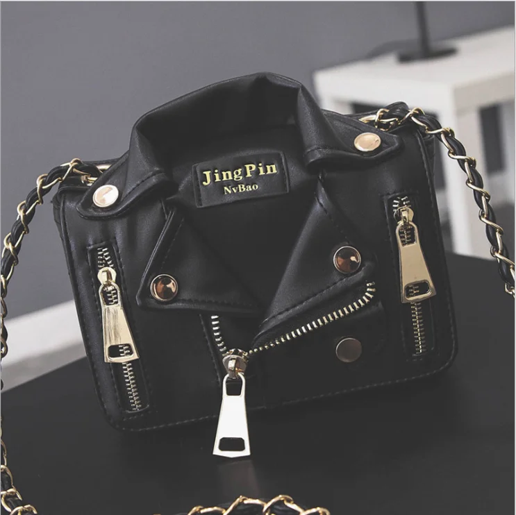 Star with the same female  pu clothes bag locomotive fashion jacket bag lapel briefcase shoulder Messenger bag