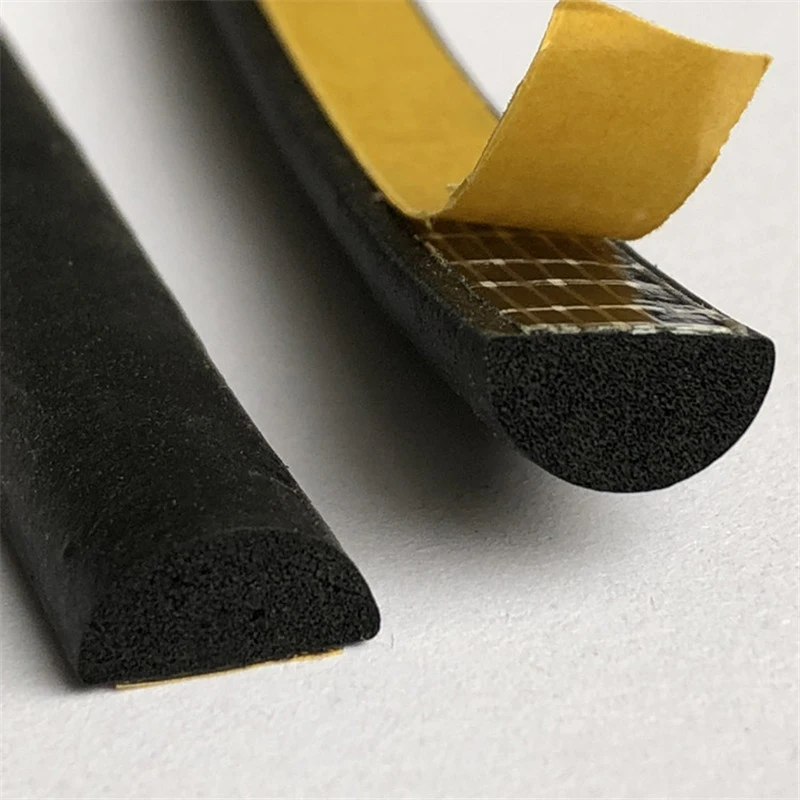 semicircle self-adhesive EPDM rubber foaming sealing strip