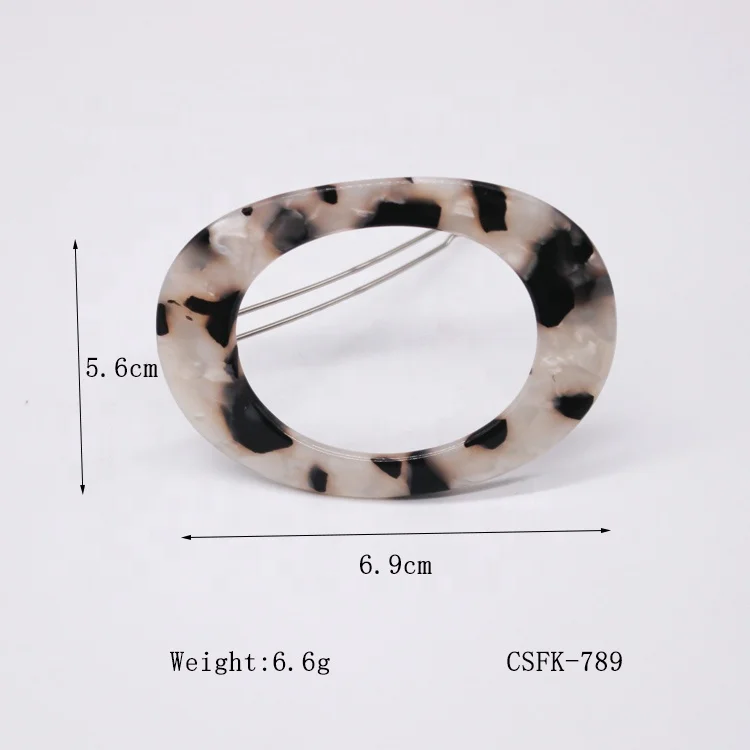Light Color Tortoise Shell Bobby Pins Ellipse Design Hairpin For Girls