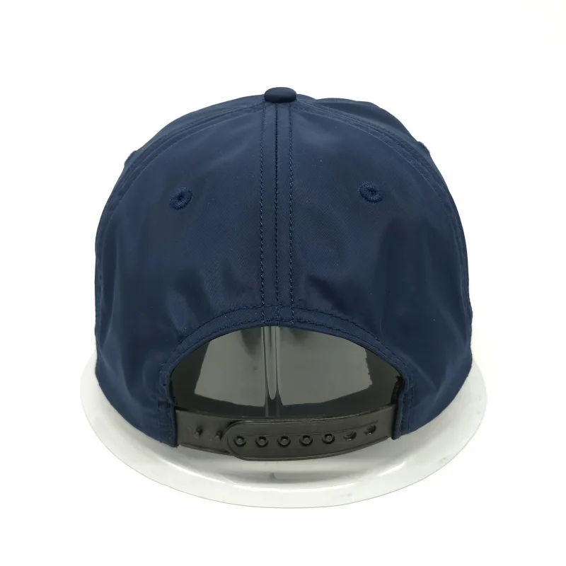 customize plain blank 5 panel flat brim unstructured nylon rope hat snapback cap