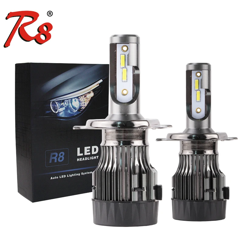 Wholesale price R8 car lights led headlight h4 36W 4000LM 6000K IP67 high low beam car LED headlight