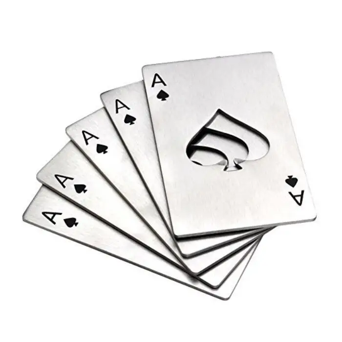 
Stainless Steel Casino Poker Shaped Credit Card beer Bottle Opener 