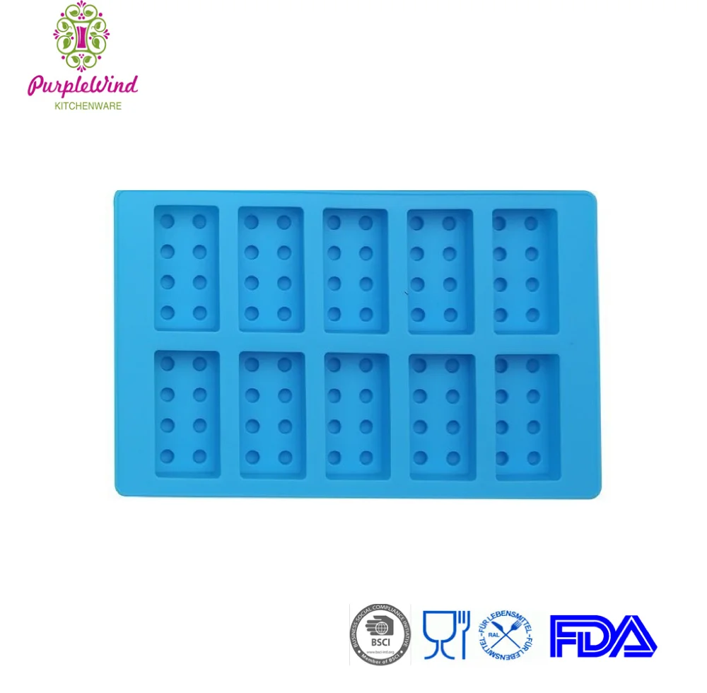 10 cavity Lego Brick Shaped Silicone Ice Cube Tray/Wholesale lego silicone ice mold