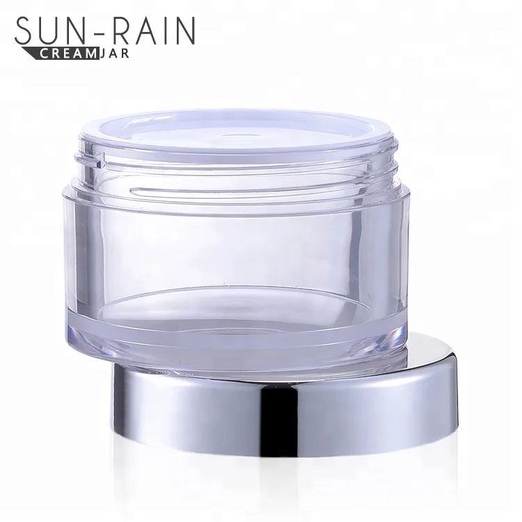 Manufacturer Wholesale Empty Fancy White Color Abs Cap PETG Child Proof Cream Cosmetic Jars