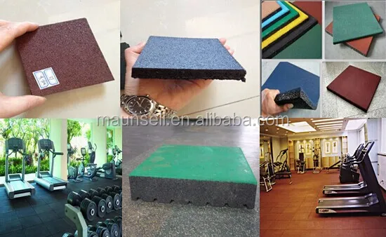 50mm 100% EPDM rubber gym floor tiles for weightlifting