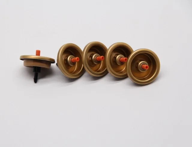 Gold color Aluminum Aerosol valve assembly, 1 inch aerosol spray valve with paint