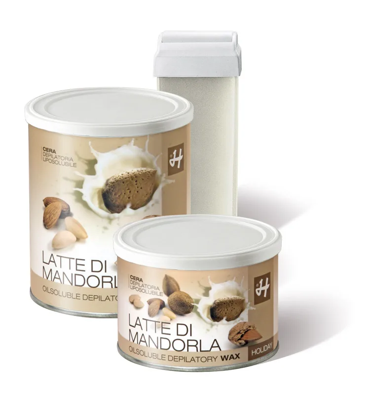 Депиляционный воск для профессионального удаления волос, воск мягкий, Сделано в Италии, Миндальное молоко