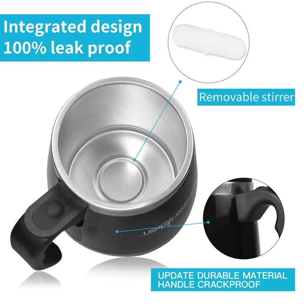 Self Stirring Mug Auto Self Mixing Stainless Steel Cup for Coffee Tea Milk Hot Chocolate Shaker Mixing Mug for Home Office