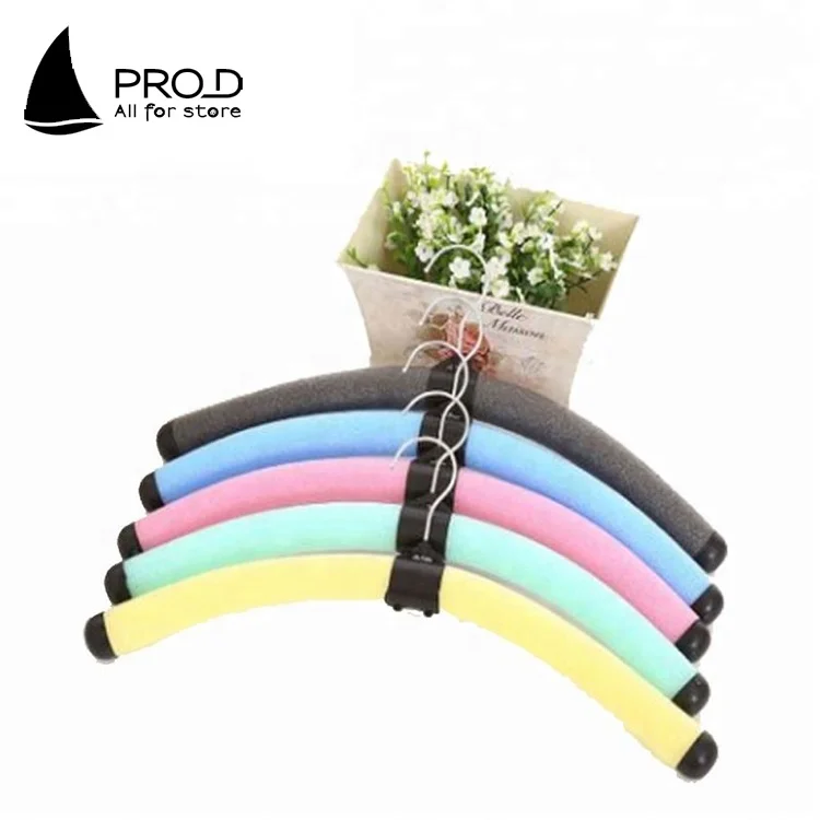 Clothing store foam plastic clothes hanging color bendable sponge hanger foam hanger