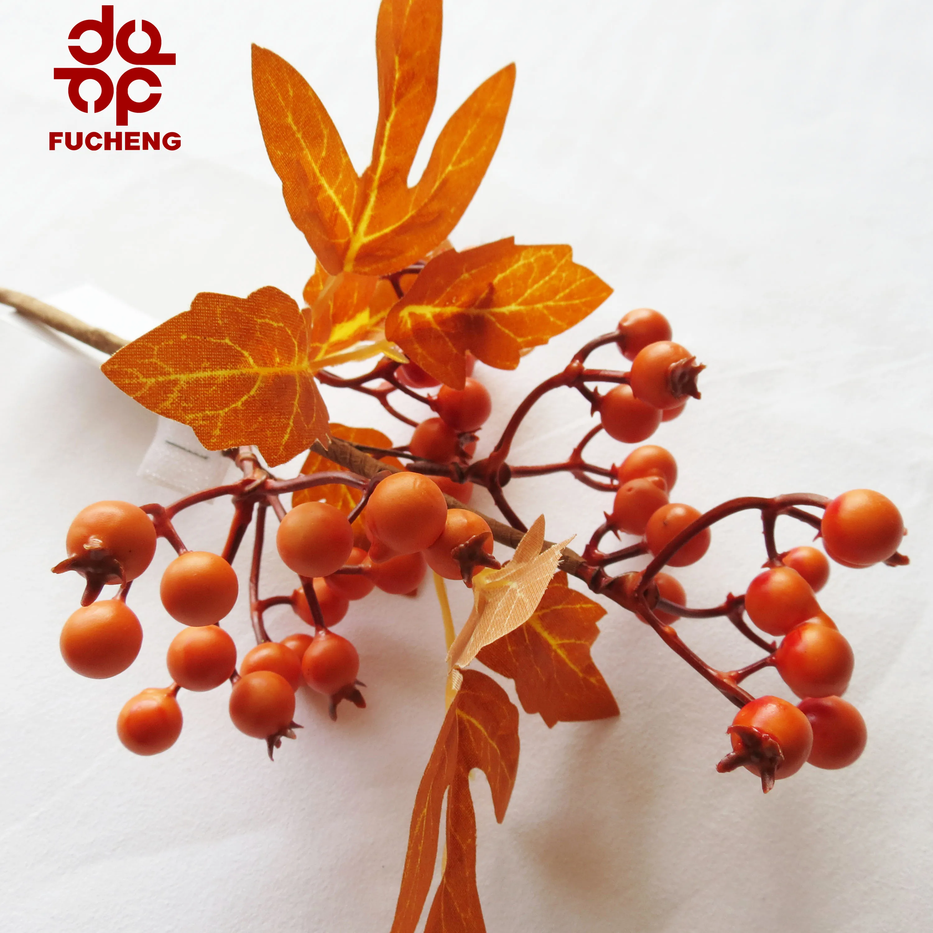 Wholesale quality autumn berry artificial silk flower with dried flowers leaves branch for bouquet wall backdrop fall decoration