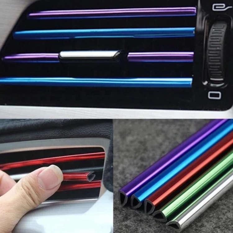 PVC soft rubber car Air Vent Grille Switch decoration Trim Sticker U Style Air Conditioner Outlet Decoration Strip