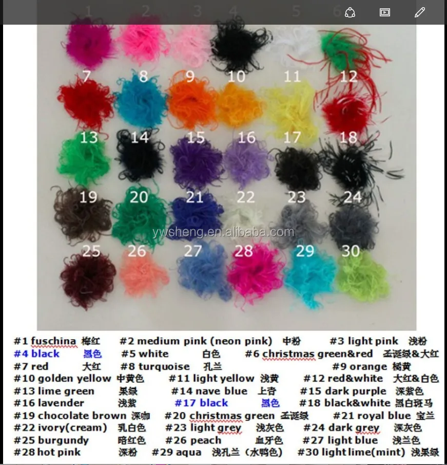 Small curly soft ostrich feather puffs hair puffs