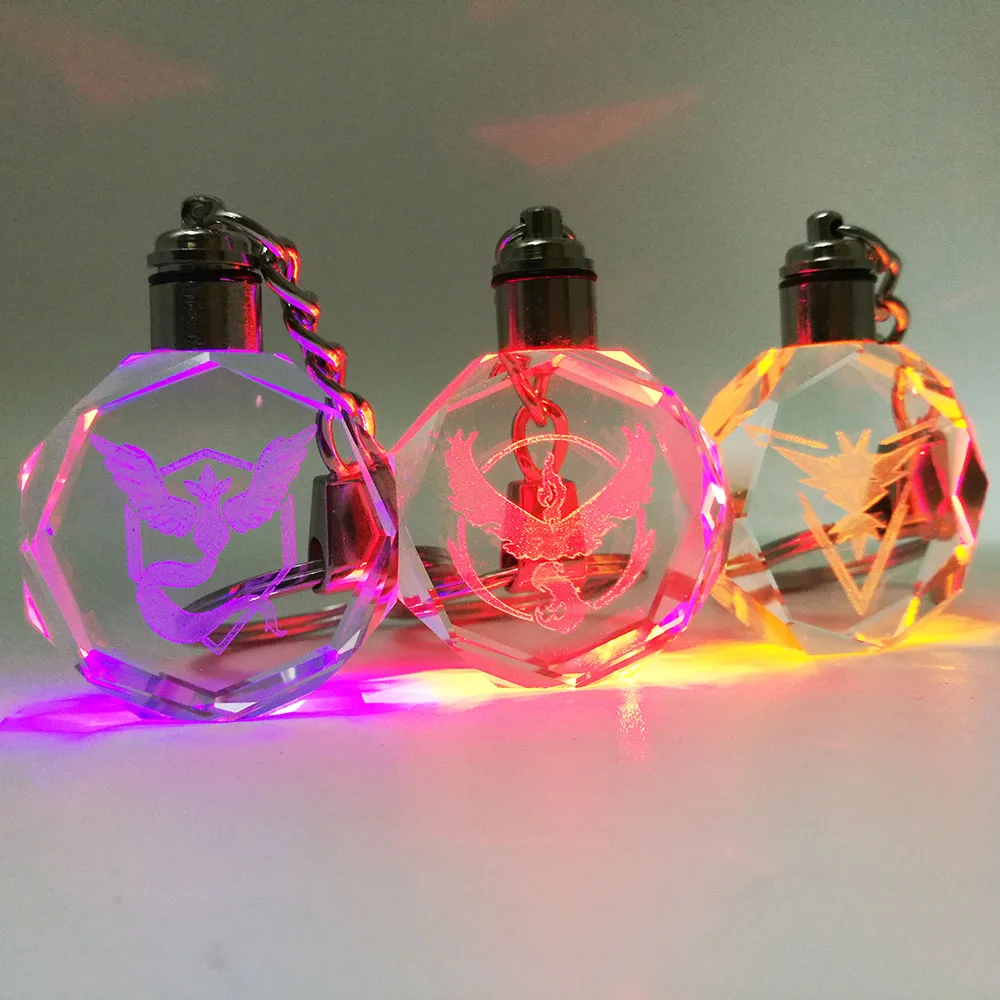 custom 3d laser engraving sublimation photo  led light crystal glass keychain