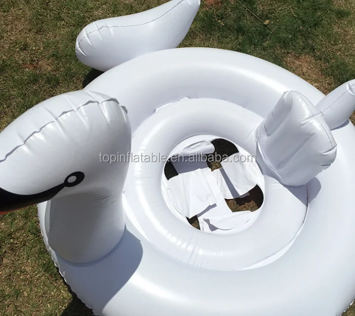 White swan floating seat with crotch design Lounge Float Water Toys Pool Swimming Raft Chair