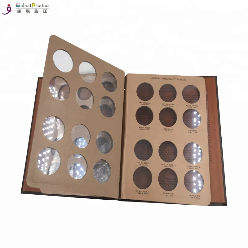 Commemorative Coin Collection Customized Empty Die Cut Coin Folder Holder World Coins File Folder