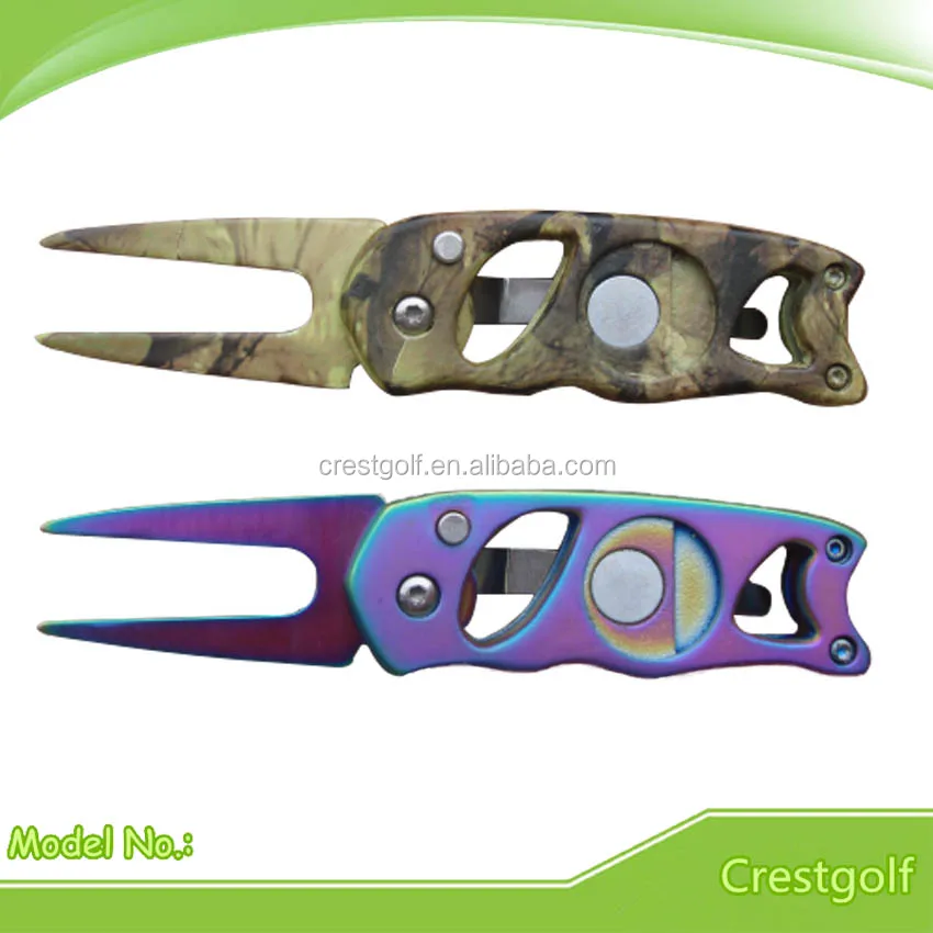 Newest Retractable Golf Switchblade Divot Tool with Ball Marker