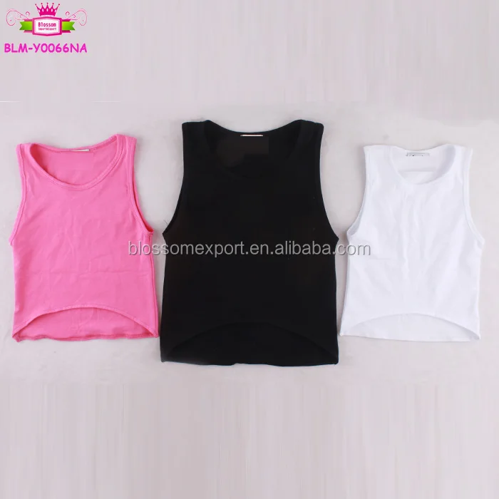 
Top 100 little girl models cotton plain vest singlet wholesale tank top custom made baby girl sleeveless high low tops 