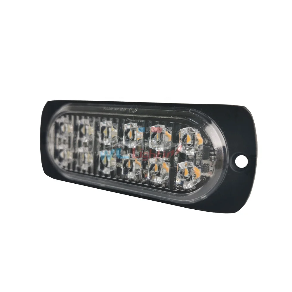 DC12-24V автомобиля безопасности дорожного движения в чрезвычайных ситуациях, красный/зеленый/синий 12 светодиодов автомобиля ece r10 Янтарный мигающий светодиод поверхностного монтажа светильник