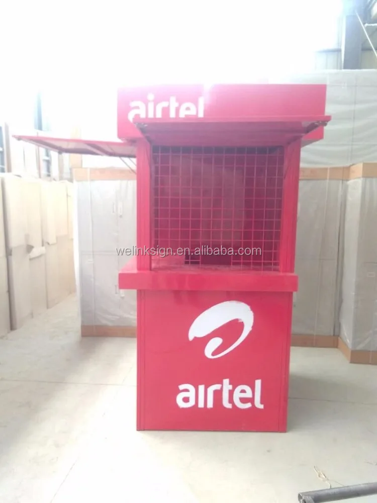 Sheet metal Airtel prefab kiosk for pop up shop