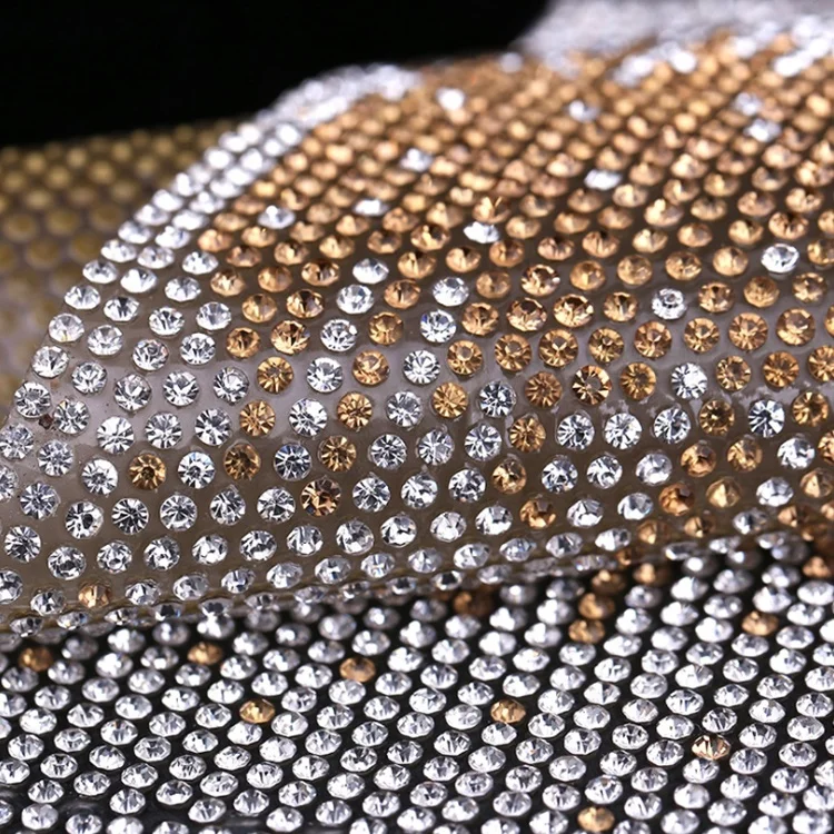 
Custom Luxury Ladies Bags Rhinestone Trimming Roll Hotfix Mesh Wholesale 