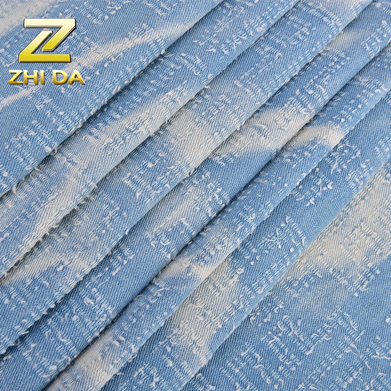 High Quality 95% Cotton 5% Polyester jacquard denim  stretch fabric for drawstring bag
